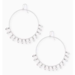 Kendra Scott Hilty Bright Silver Hoop earrings in Pearl